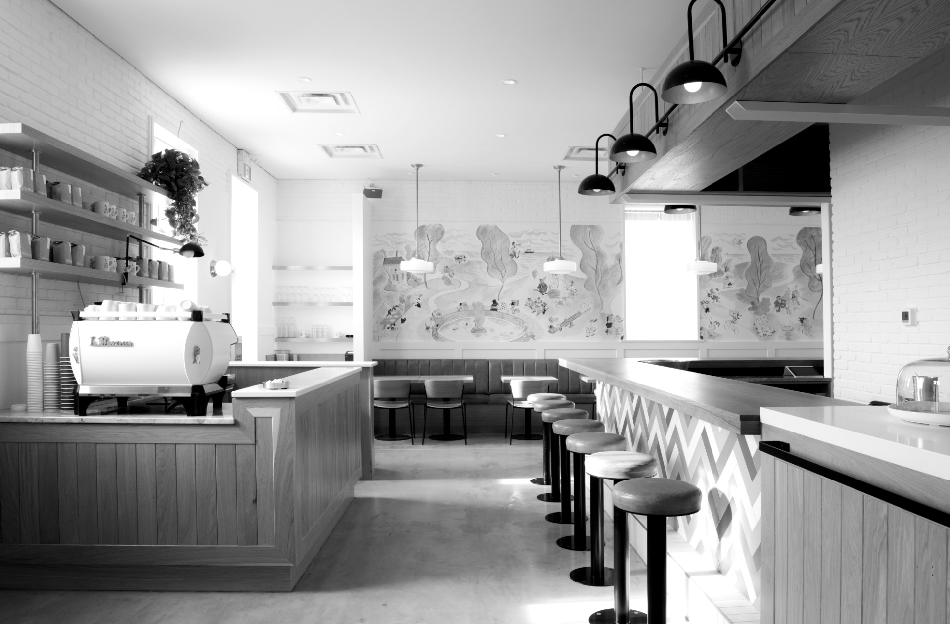 Wilfred’s restaurant interior in Edmonton by Joanna Smolinski Interior Design